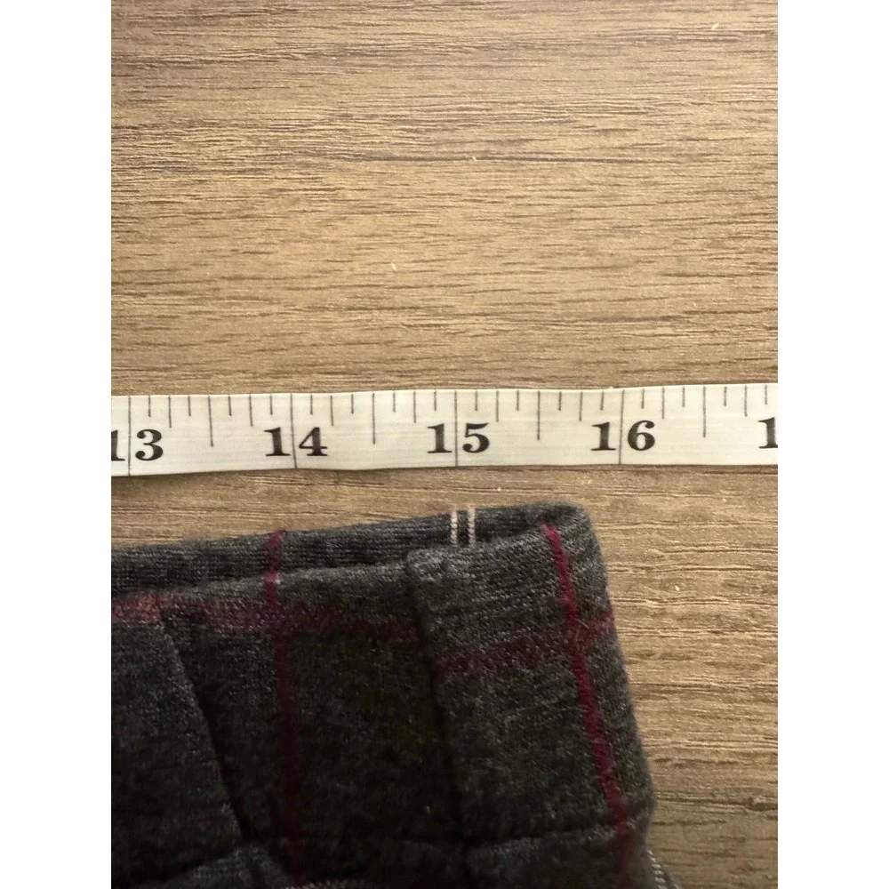 J Jill Ponte cropped Leg Plaid‎ Pants Women's Size M Charcoal Red Grey
